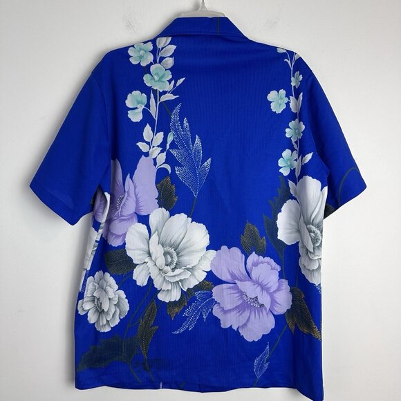 Vtg 60s 70s Malihini Shirt Mens Large Mod Floral Disco Hippie Polyester - Picture 7 of 9